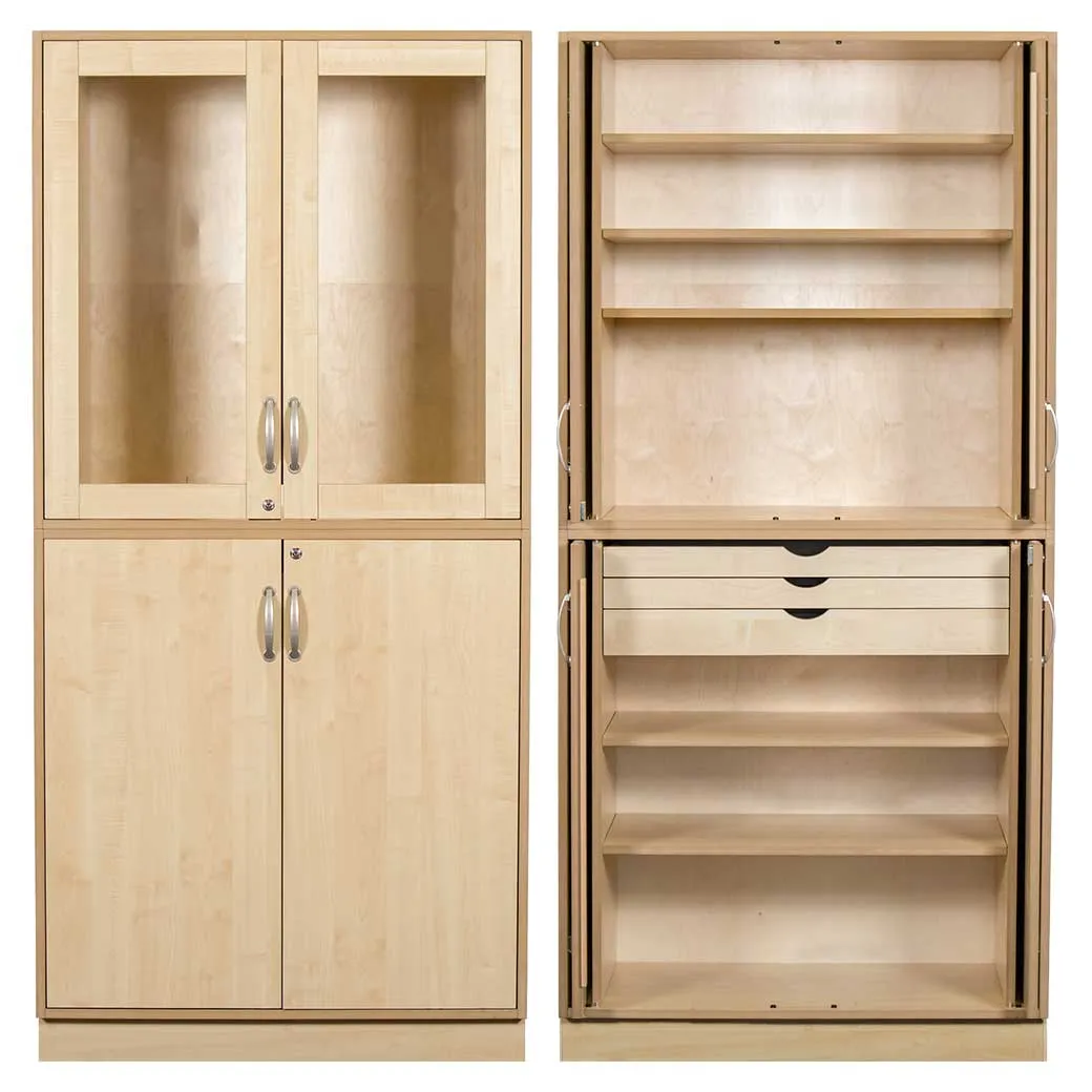 Sjöbergs Skåp 1, glas-/björkdörrar