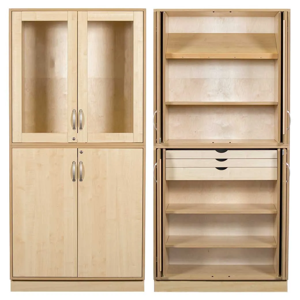 Sjöbergs Skåp 1, glas-/björkdörrar