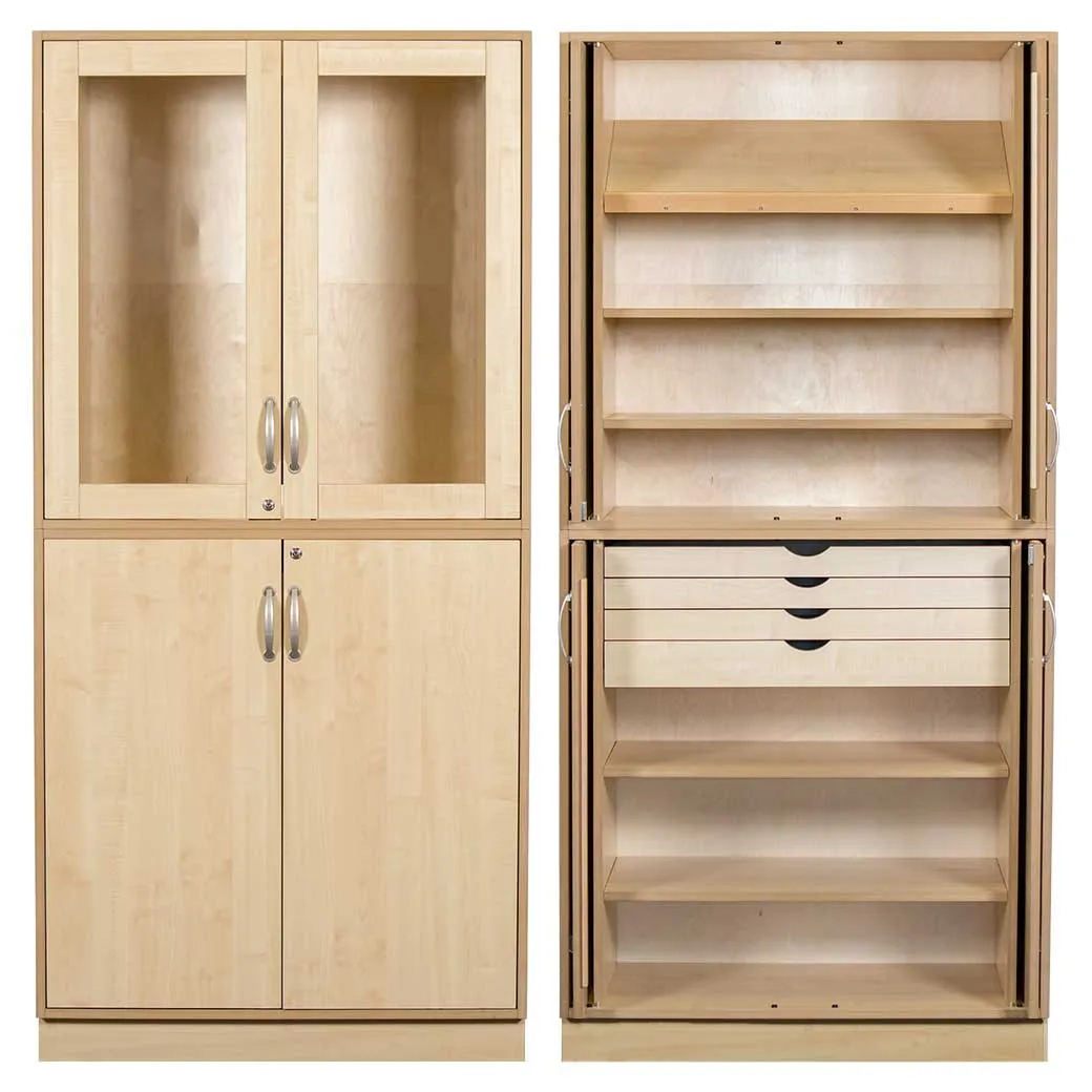 Sjöbergs Skåp 1, glas-/björkdörrar