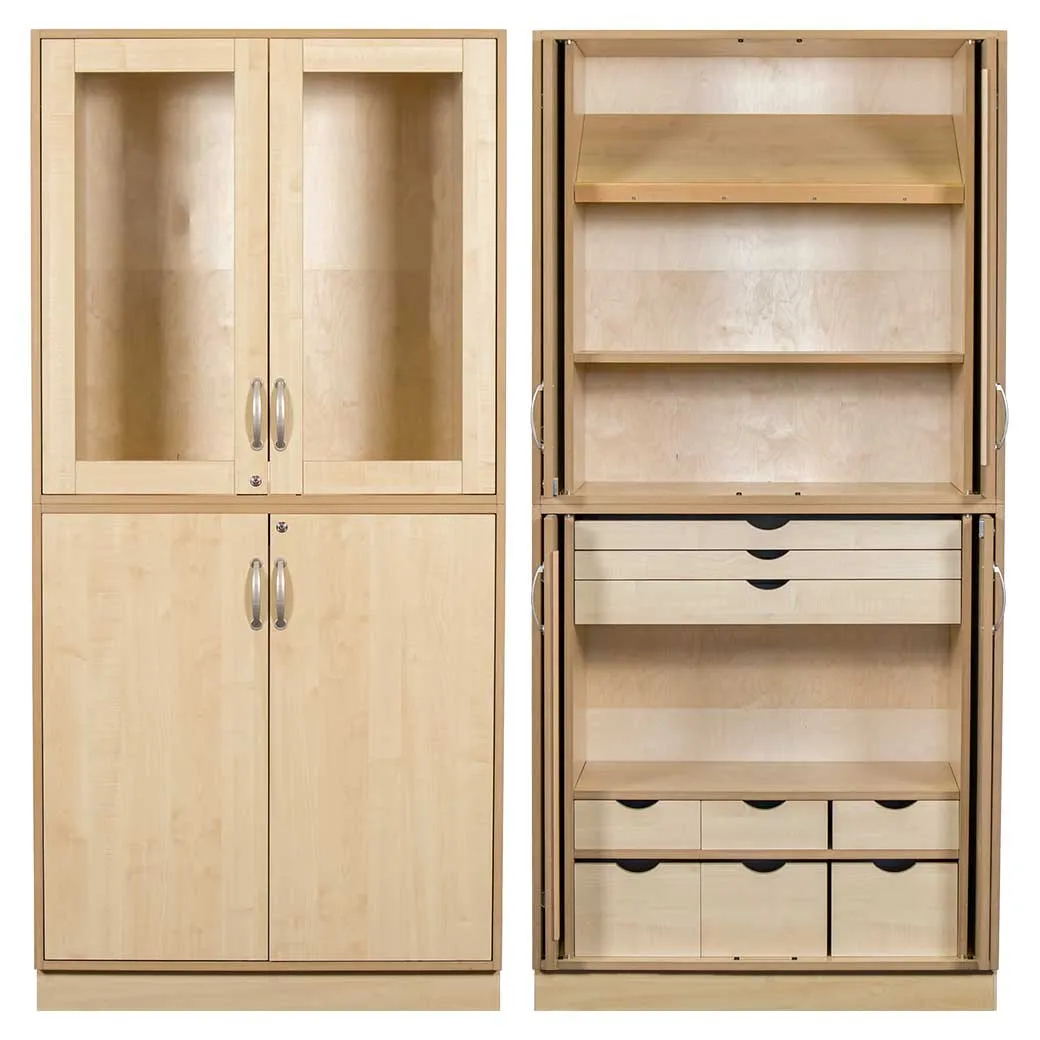 Sjöbergs Skåp 1, glas-/björkdörrar