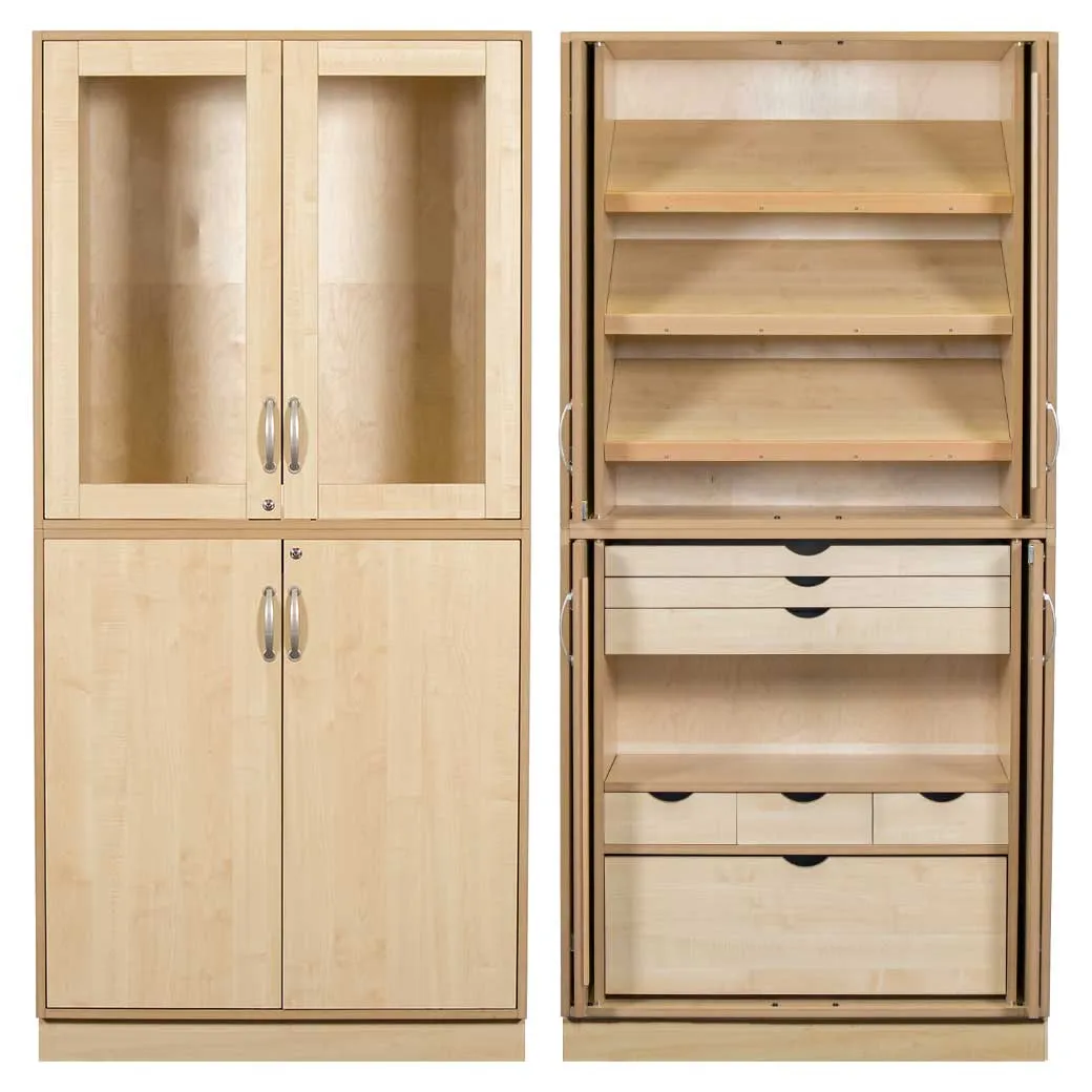 Sjöbergs Skåp 1, glas-/björkdörrar