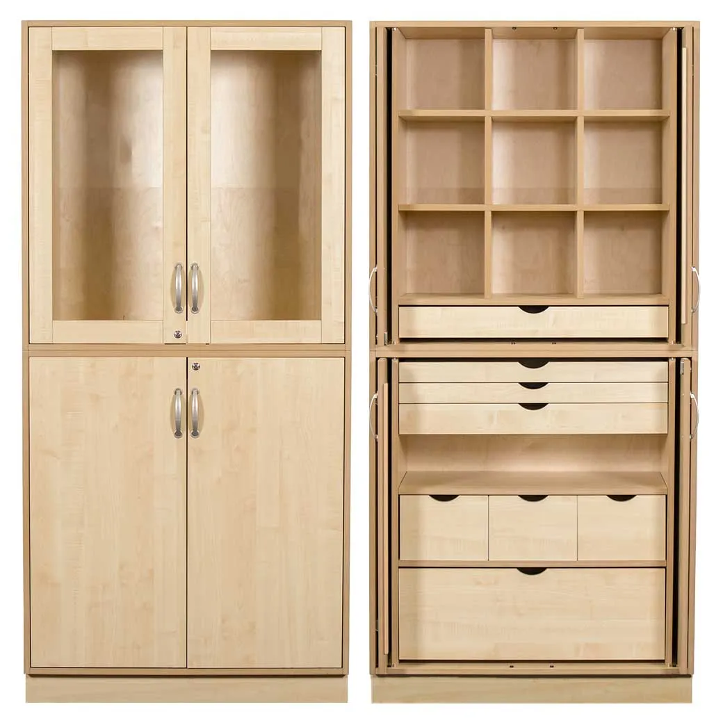 Sjöbergs Skåp 1, glas-/björkdörrar