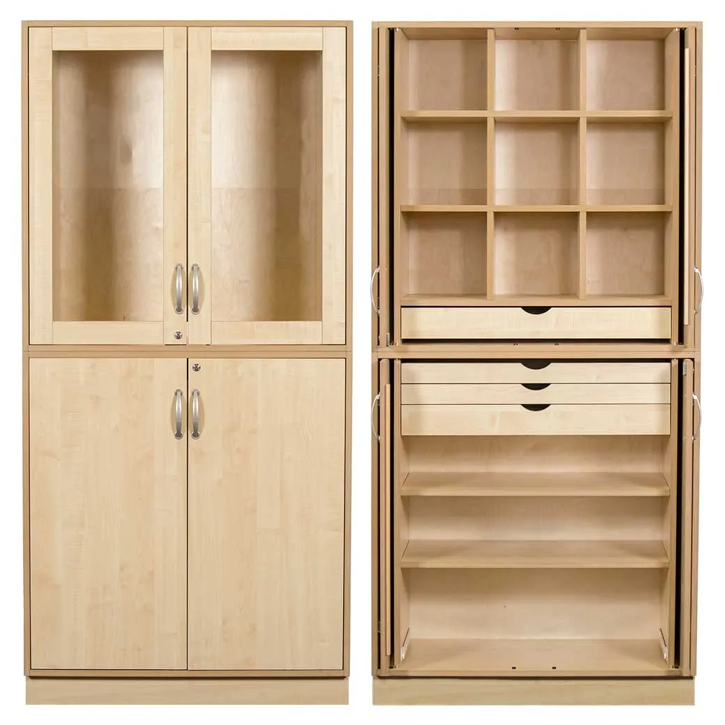 Sjöbergs Skåp 1, glas-/björkdörrar